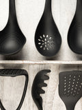 Fusion black nylon 6-piece utensil set - British product