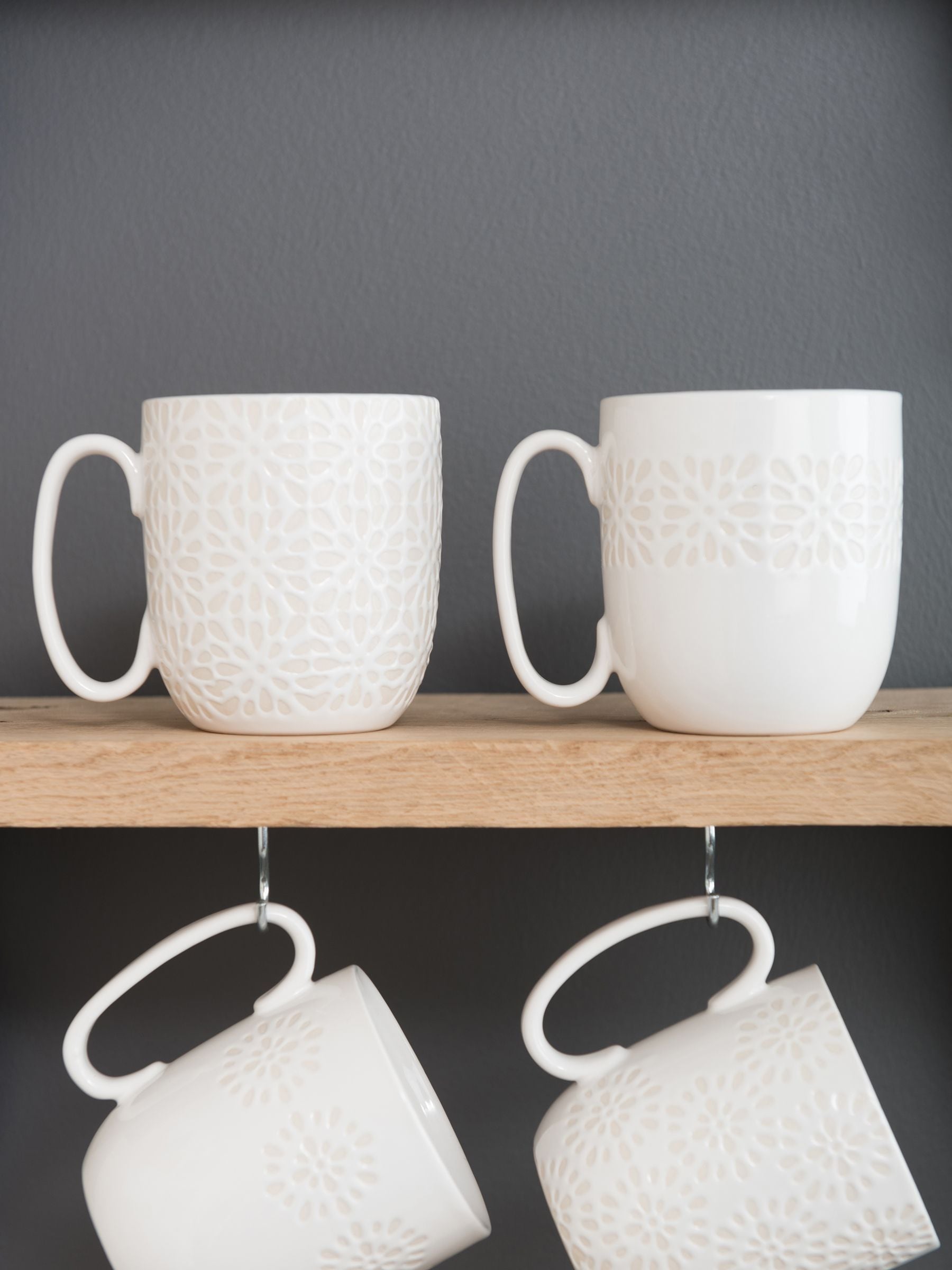 Artisan Street white stoneware mugs 4 pack - British product
