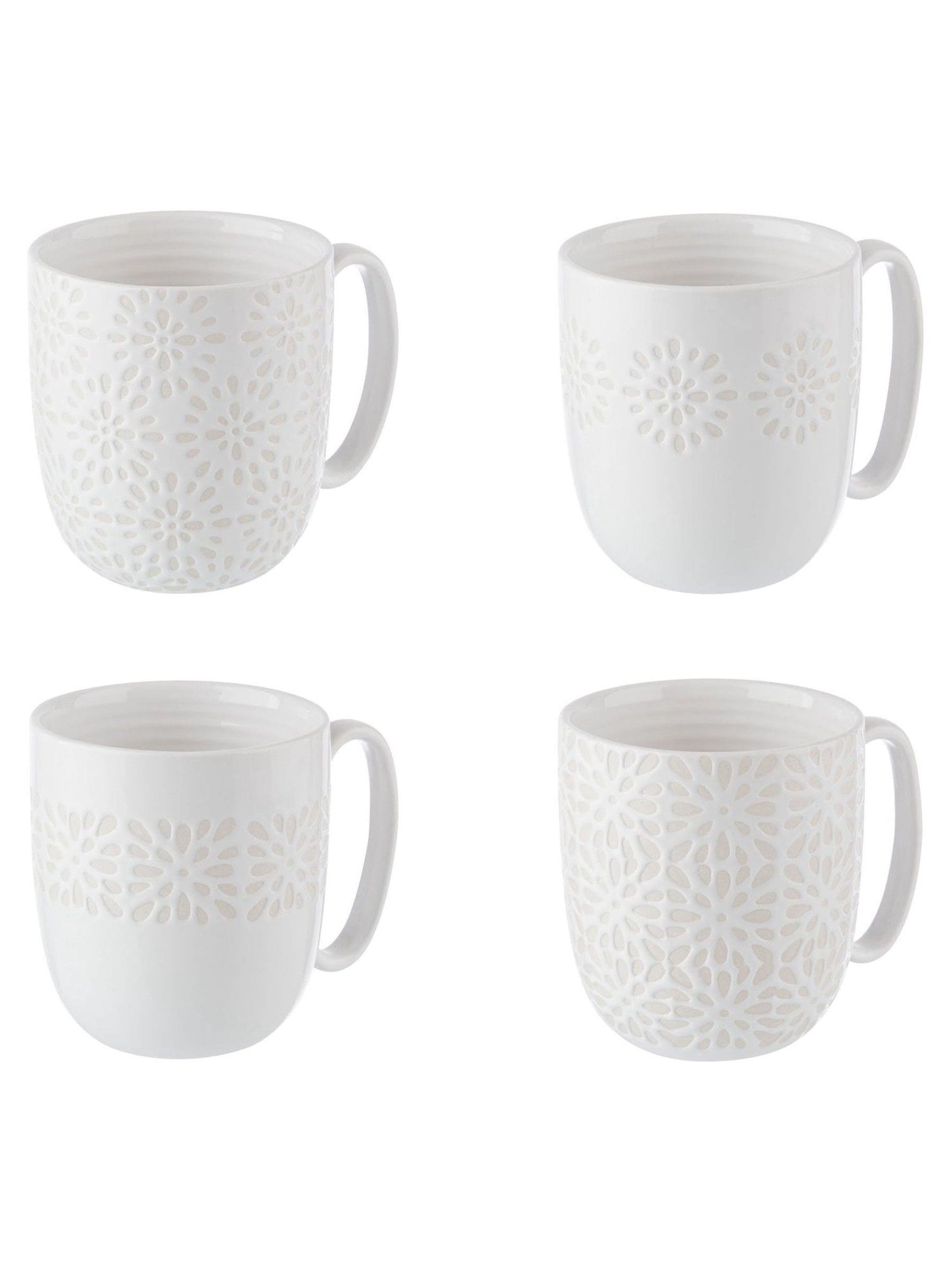 Artisan Street white stoneware mugs 4 pack - British product