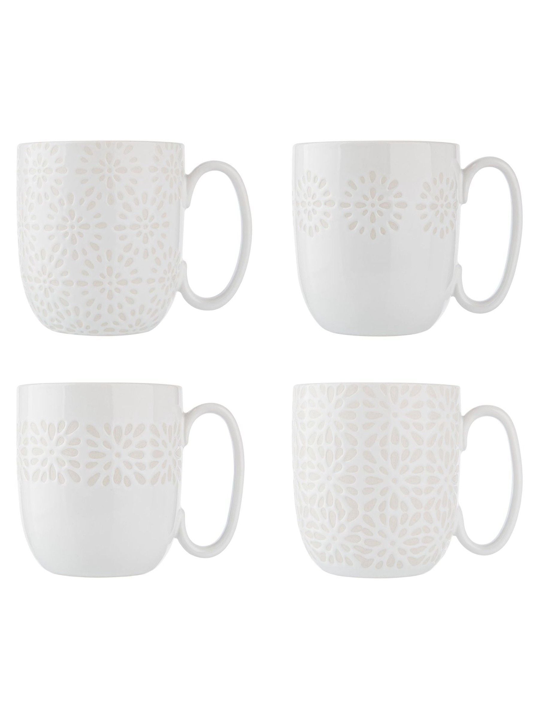 Artisan Street white stoneware mugs 4 pack - British product
