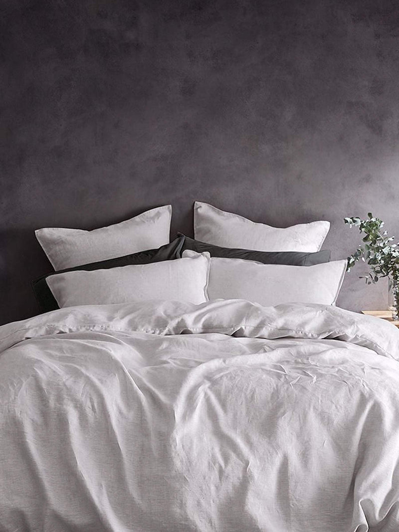 Lazy Linen white washed linen duvet cover, UK version
