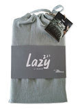 Lazy Linen green washed linen fitted sheet, UK version