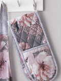 Catherine Lansfield grey dramatic floral double oven glove - British product