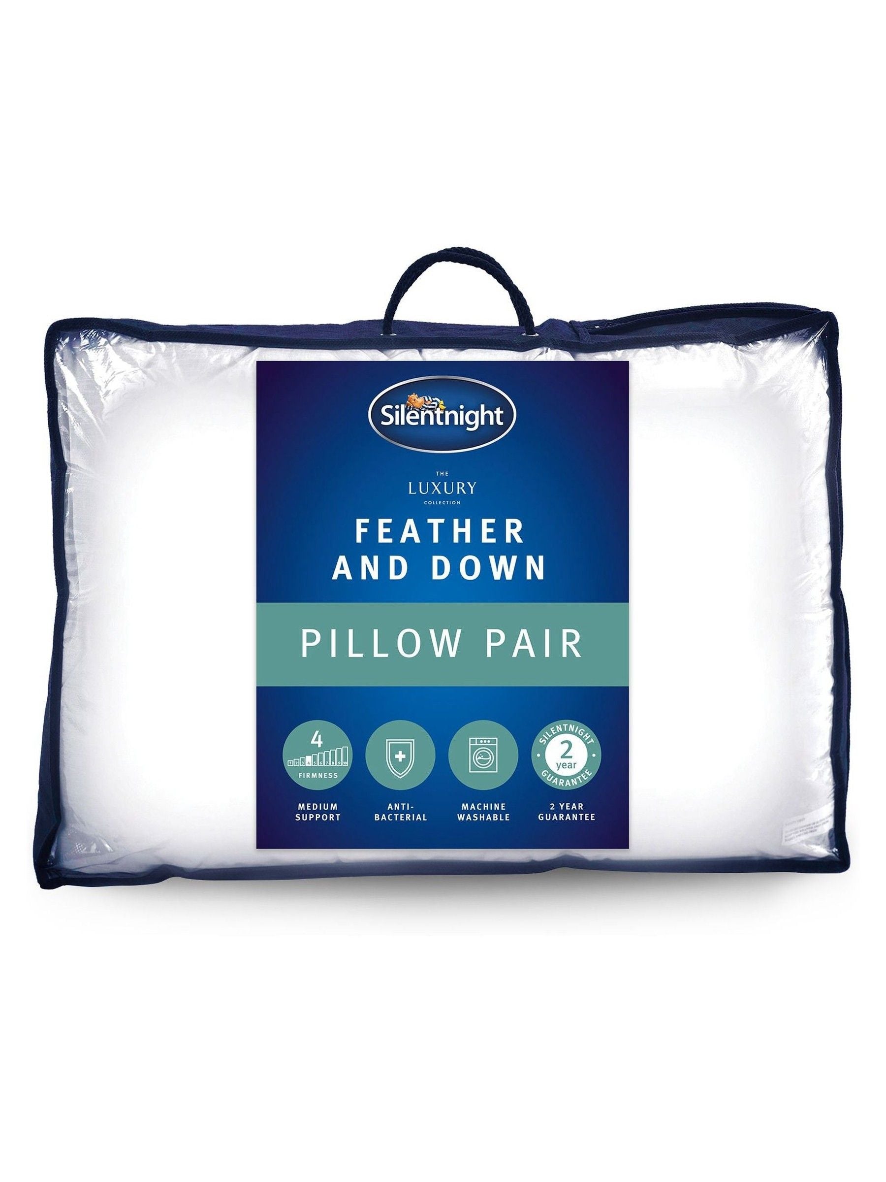 Silentnight Anti-Bacterial 100% Cotton Pillows Pair (British brand)