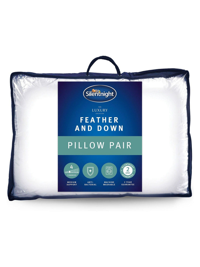 Silentnight Anti-Bacterial 100% Cotton Pillows Pair (British brand)