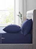 Navy blue polycotton fitted sheet, imported from the UK