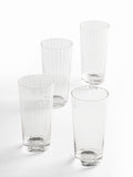 Jasper Conran London Clear Fluted Set of 4 Tall Tumbler Glasses