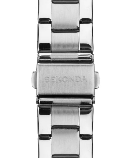 Sekonda Herreklokke Rustfritt stål Sølv Blå skive Herrearmbåndsur