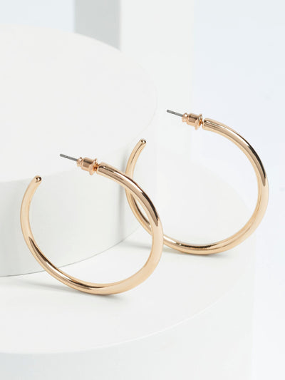 Gold Tone Taper Hoop Earrings