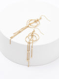 Gold tone circle chain drop earrings, UK version