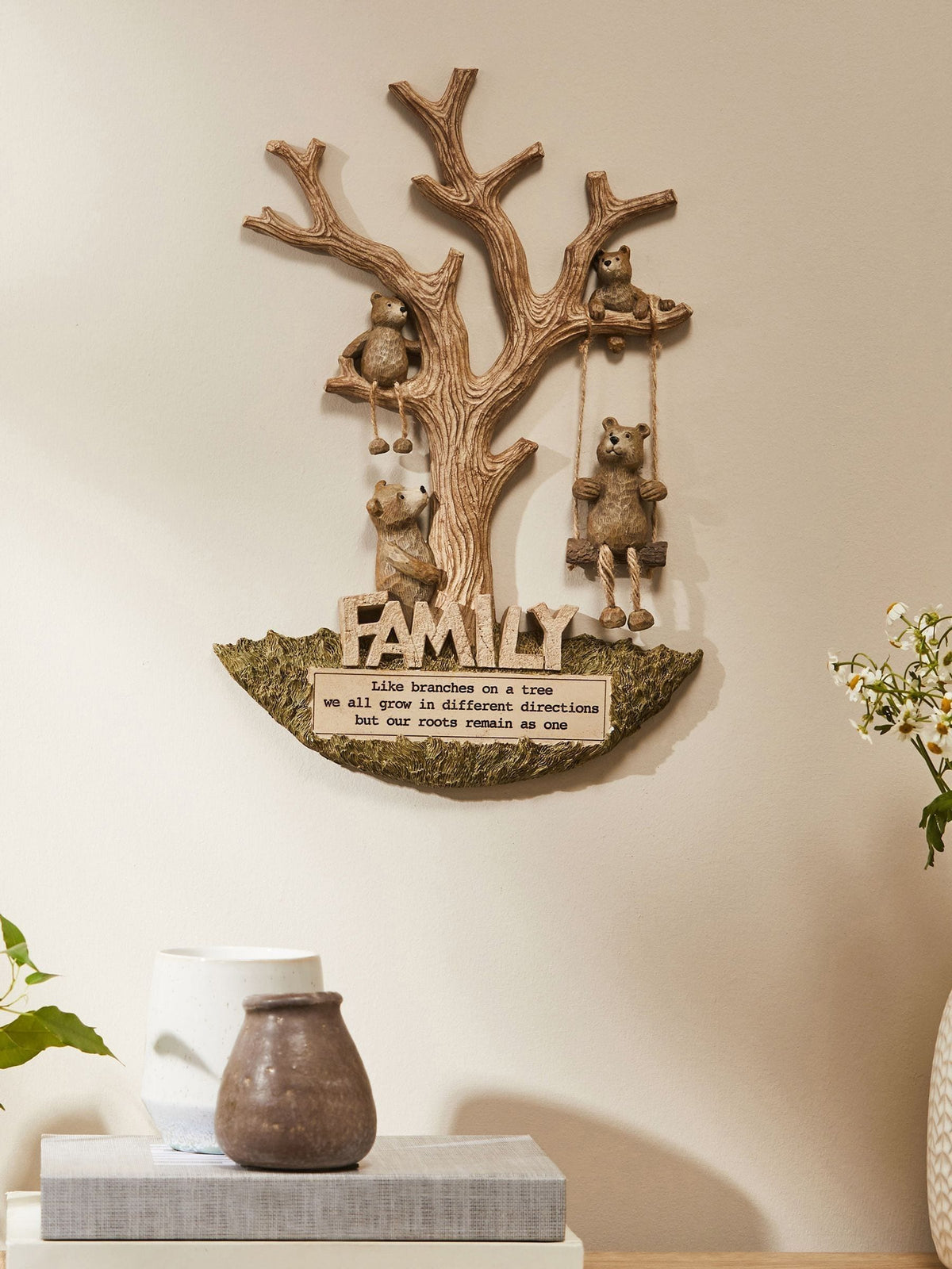 Bertie Bear family tree wall art 40x27x2.5cm, imported from the UK