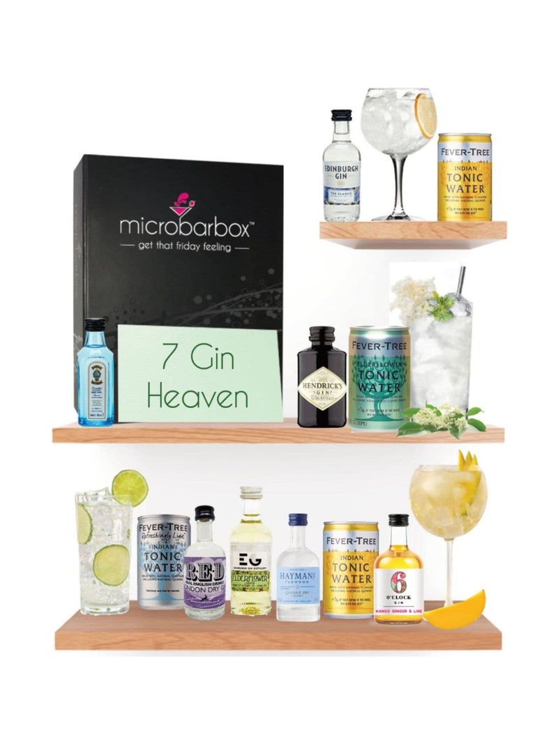 MicroBarBox 7 Gin Heaven Gin Gift Set, imported from the UK