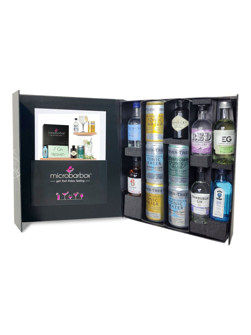 MicroBarBox 7 Gin Heaven Gin Gift Set, imported from the UK