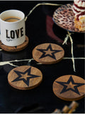 Rockett St George Set of 2 Wood Studio Star Set of 4 Coasters