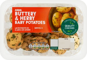ASDA buttery and herby baby potatoes 360g - British product