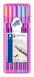 Staedtler Triplus Pastel Fineliners 6pk (British brand)