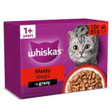 Whiskas Meaty Meals wet cat food pouches 12 x 85g (British brand)