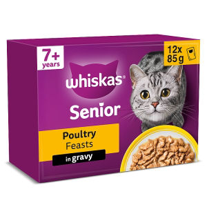 Whiskas Senior Cat Food Pouches 12 x 85g (British brand)