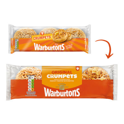 Warburtons Original Crumpets 9 pack (British brand)