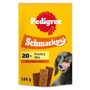Pedigree poultry dog treats 20 strips, imported from the UK