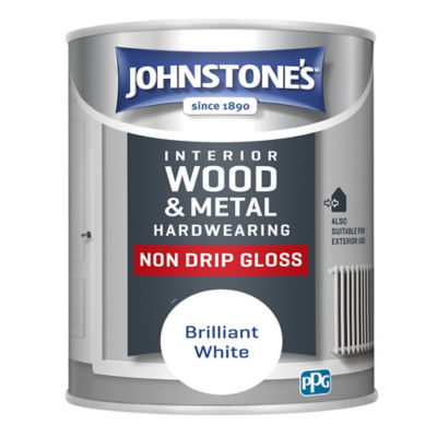 Johnstone's gloss paint Brilliant White, imported from the UK