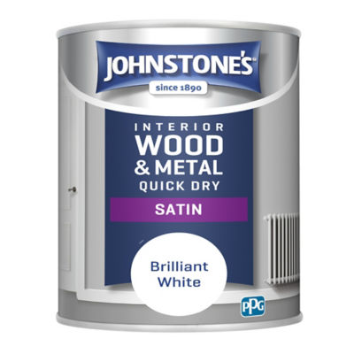 Johnstone's Quick Dry Satin Brilliant White Interior Paint 750ml