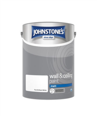 Johnstone's Matt Emulsion Brilliant White paint 5L - British product