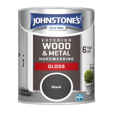 Johnstone's exterior gloss paint black 750ml, UK version