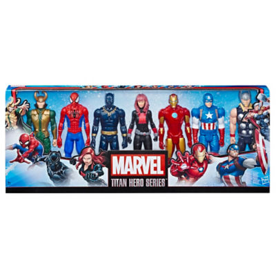 Marvel Action Figures 7-Pack Titan Heroes 12-Inch, imported from the UK