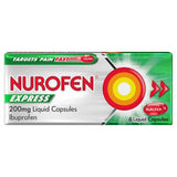 Nurofen Express Liquid Capsules Pain Relief 6 Pack, imported from the UK