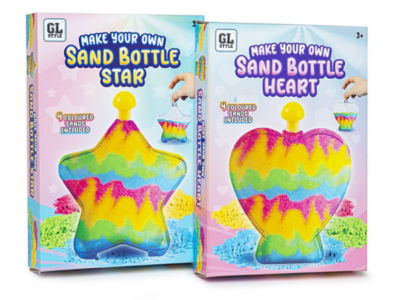 Sand bottle art kit heart or stars, UK version