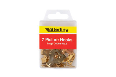 Sterling picture hooks with brass coating (British brand)
