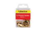 Sterling small no. 1 picture hooks pack of 13 (British brand)