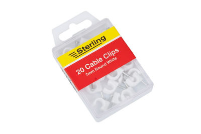 Sterling cable clips round 7mm 20 pack (British brand)