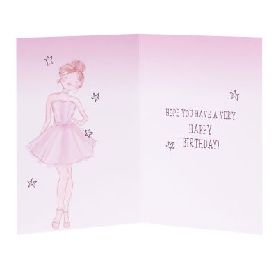 George girl in dress birthday card 136x209, UK version