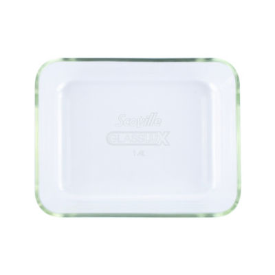 Scoville Glasslux rectangular glass casserole dish with lid 1.4L (British brand)