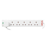 Status 6-way extension lead 2m (British brand)