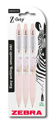Zebra Z-Grip pen marble wrap black ink (British brand)