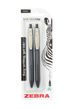 Zebra gel pens black barrel (British brand)