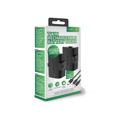 Venom Twin Rechargeable Battery Pack Xbox Controller Black (British brand)