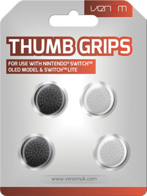 Venom Thumb Grips for Nintendo Switch Black & White Controller Grips