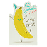 George Home Go Bananas die-cut birthday card 121mm x 184mm, UK version