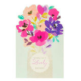 George Home vase of flowers birthday card 137mm x 210mm, UK version