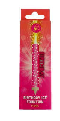 MAD pink birthday ice fountain sparkler, imported from the UK