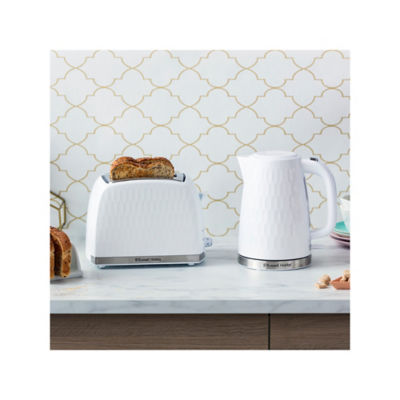 Russell Hobbs honeycomb white 2 slice toaster, imported from the UK