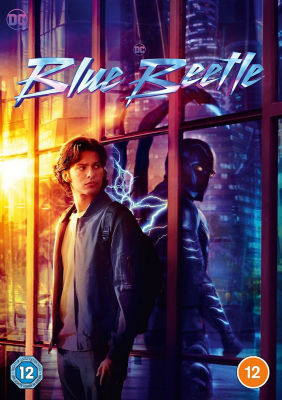 Blue Beetle superhero film DVD artwork - British product