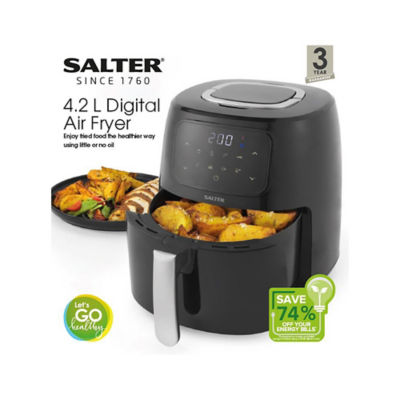 Salter Digital Air Fryer 4.2 Litres with Rack (British brand)