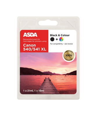 ASDA Canon 540 541XL black and colour ink cartridges - British product
