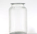 George Home clear glass ribbed vase 11x11x18.3 cm, UK version