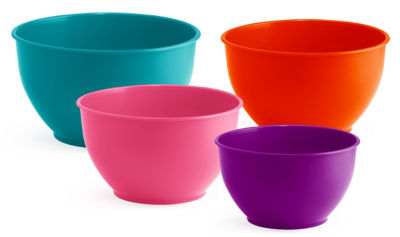 George Home mixing bowls multi-coloured set of four, UK version
